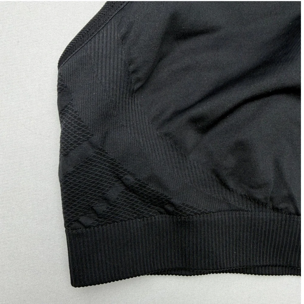 Adidas Sports Bra Womens M Black Good Racerback Seamless Knit Activewear